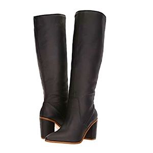 NIB - 1. State Paiton Black Dakota Knee High Leather Heeled Boots Size 8 M